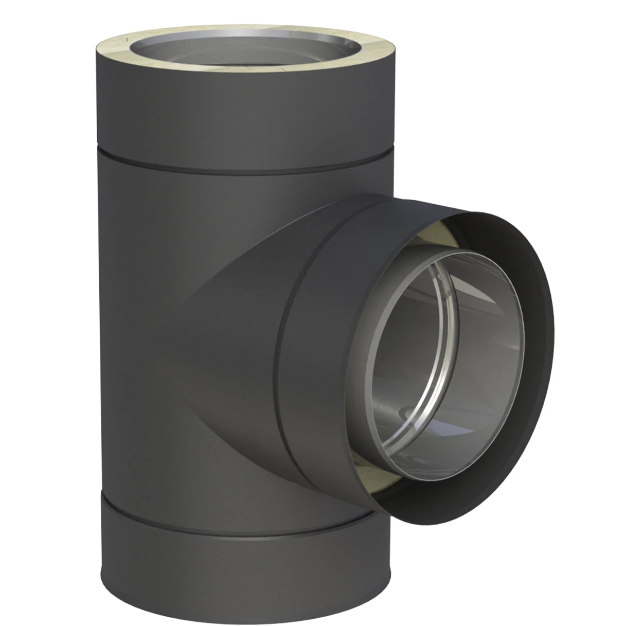 Trójnik 90° ⌀130 · DW-BLACK