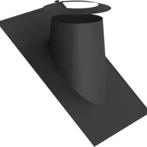 Przejście dachowe 36-45° z płytą elastomerową w kolorze czarnym ⌀130 · DW-BLACK