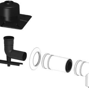 Pakiet w szacht z zakończeniem PP ⌀60/100 · TWIN-PL-BOX