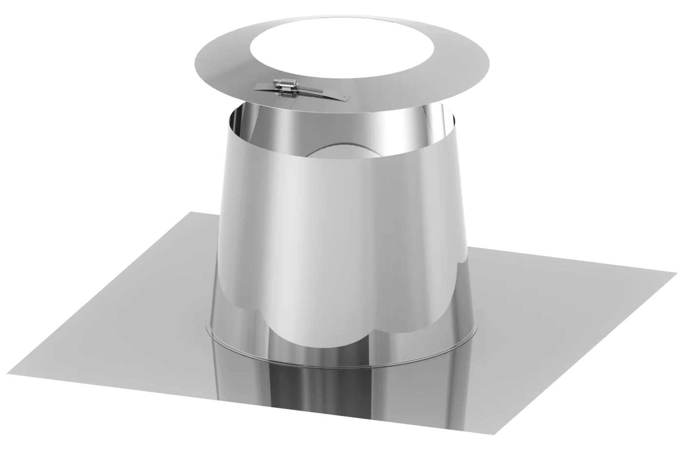 Przejście przez dach płaski aluminiowe z kołnierzem ⌀130 · DW-FU