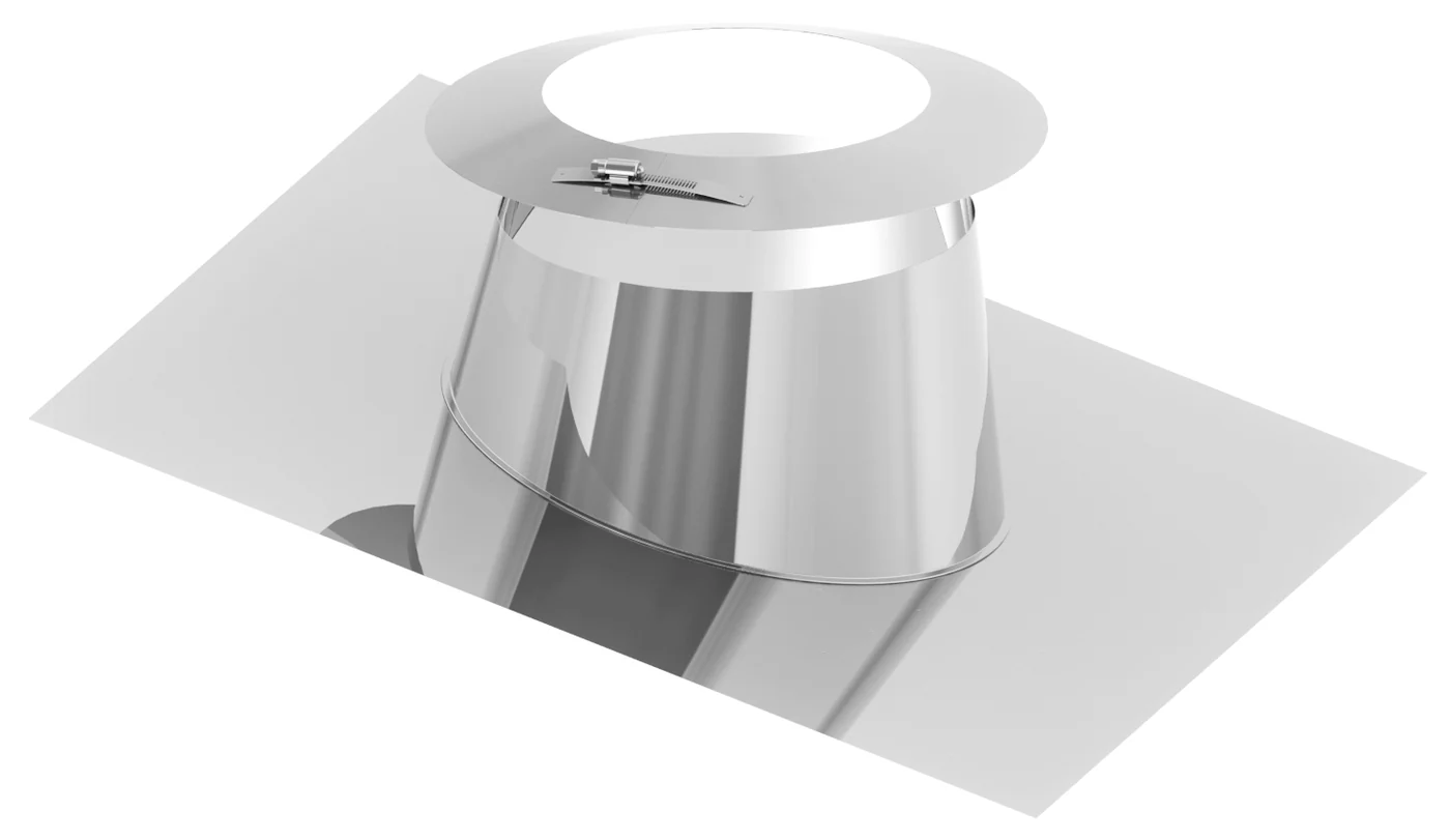 Przejście przez dach 5–15° aluminiowe z kołnierzem ⌀130 · DW-FU