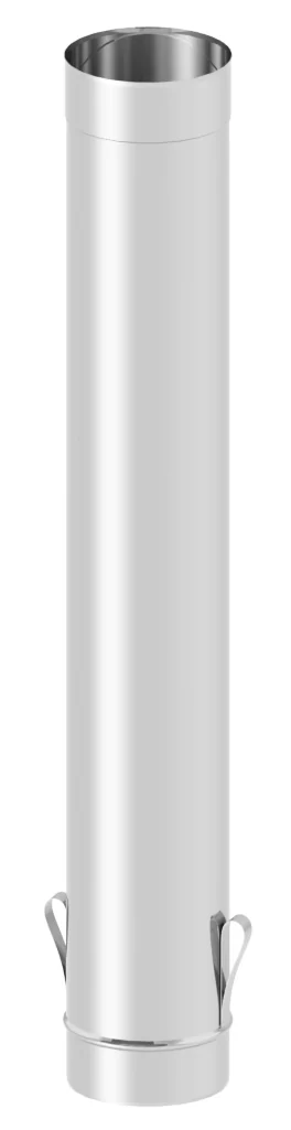 Rura długość 1000 mm z uchwytami montażowymi ⌀130 · EW 0,8 mm