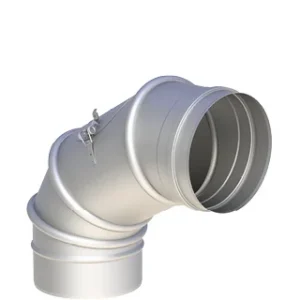 Kolano regulowane 0-90° z wyczystką ⌀130 · EW-FU 0,6 mm