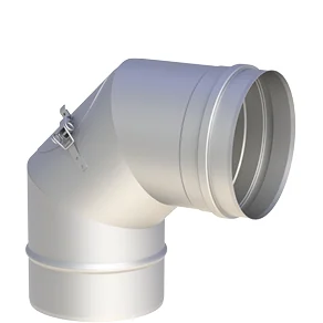 Kolano sztywne 90° z wyczystką ⌀130 · EW-FU 1,0 mm
