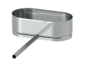 Miska na kondensat z rurką odpływową długości 250 mm po stronie szerokiej 100×180 · OVAL 0,8 mm