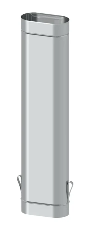 Rura długość 1000 mm z uchwytami montażowymi 100×180 · OVAL 0,8 mm