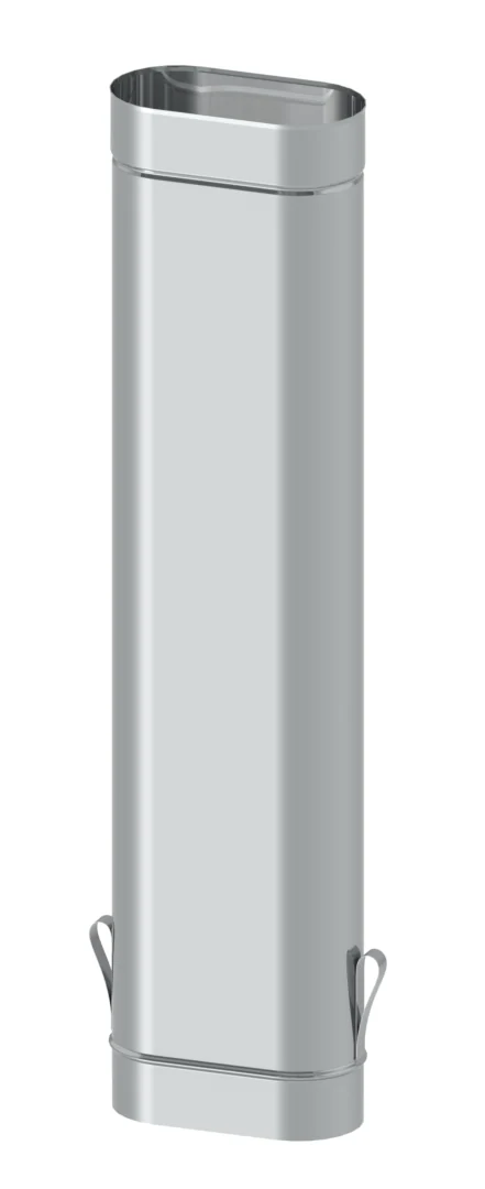 Rura długość 1000 mm z uchwytami montażowymi 100×180 · OVAL 0,8 mm