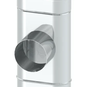 Trójnik 87° z wyjściem ⌀150 mm po szerokiej stronie 100×180 · OVAL 0,8 mm