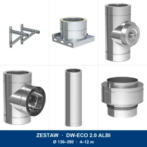 Zestaw kominowy DW-ECO 2.0 ALBI · komin po elewacji do kotła kondensacyjnego