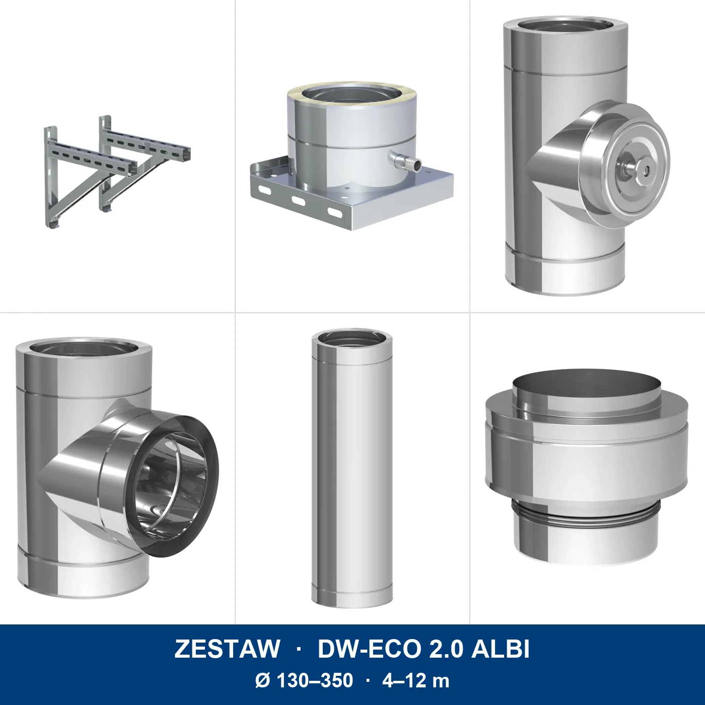 Zestaw kominowy DW-ECO 2.0 ALBI · komin po elewacji do kotła kondensacyjnego